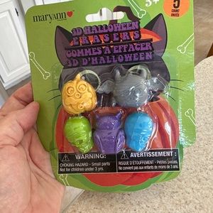 Brand new Halloween erasers for pencils, package of 5